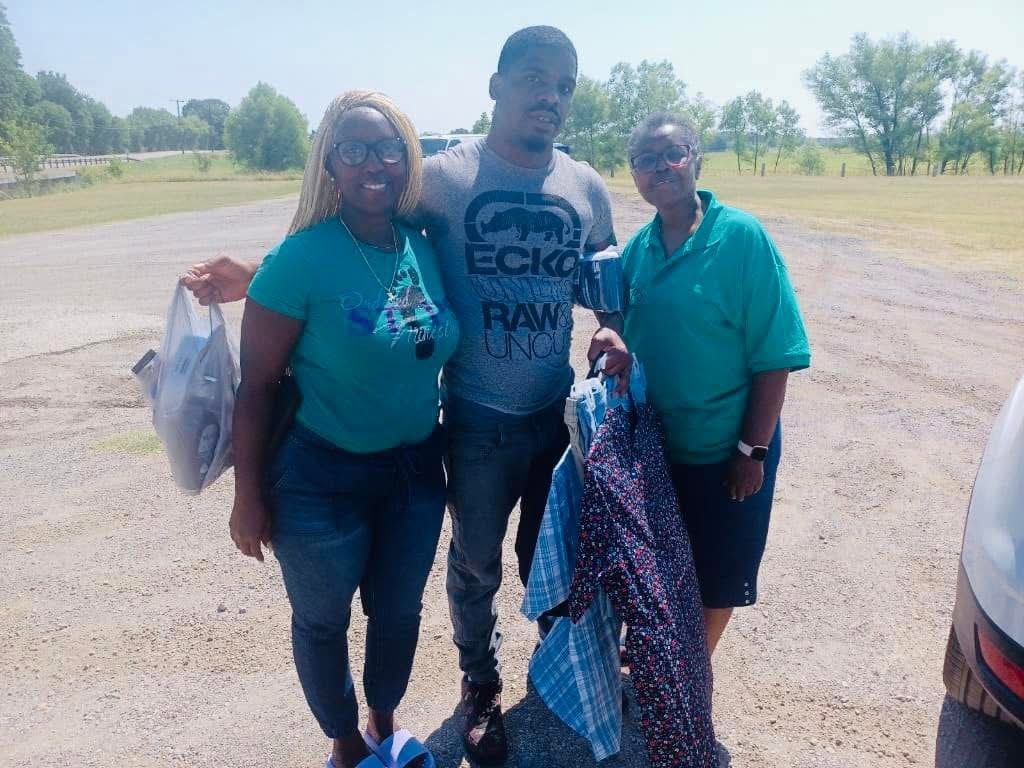 Distributing supplies to those in need